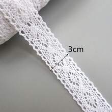 3 Sizes Lace Trim Vintage Lace Ribbon Crochet Lace Fan Edging, Suitable For Bridal Wedding Decor, Christmas Gift Box DIY Sewing Craft Supplies - Multicolor - View 6