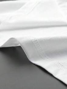 Letter Graphic Tee Comfortable Cotton T-Shirt - White - View 4