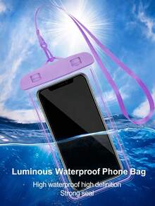 Túi đựng điện thoại chống nước đa năng, ốp lưng chống nước, phù hợp với 14/13/12/11 Pro Max/XS Plus, tương thích với điện thoại Galaxy S22/S23 (lên đến 7.0 inch), túi chống nước 3D cho điện thoại. - Màu tím - Xem 1