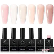 Beetles Rubber Base Gel Nail Polish, 6 Colors Nude Gel Polish Pink Peach Neutral Sheer French Tips Base Colors - 6 Colors Base Gel For Nails - 查看 9