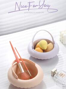 1pc New Makeup Brush Cleaning Bowl, Powder Puff And Brush Drying Rack, TPR Makeup Sponge Cleaning Tool - Multicolor - View 8