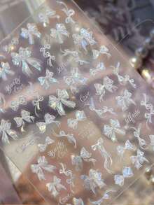 1pc 5D Crystal Diamond Nail Sticker, Pink Swan Flower Frame Butterfly Pattern, Self-Adhesive Nail Art Sticker, Cute DIY Decorative Accessory Nails Nail Stickers - Nhiều màu-7 - Xem 1