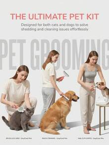 5-Piece Professional Pet Grooming Kit With Self-Cleaning Slicker Brush, Ergonomic Nail Clippers & Safety Scissors, All-In-One Home Grooming Set For Small To Large Dogs And Cats - View 5