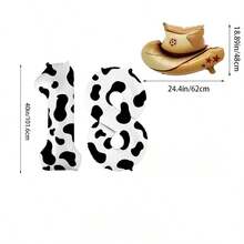4pcs 40-Inch Extra Large Cowboy Hat Cow Print 18th Birthday Party Decoration Themed Number Balloons Set - View 3