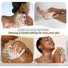 2pcs Set Nylon African Mesh Loofah, Unisex - African Exfoliating Sponge. Used For Body Exfoliation, Body Scrub And Back Scrub To Smooth Skin. Stretches Up To 66 Inches In Length. - View 11