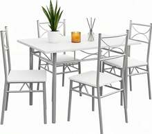 5 Piece Dining Table And Chairs Set 4 | Dining Table & Dining Chairs Set Of 4 - White - View 8