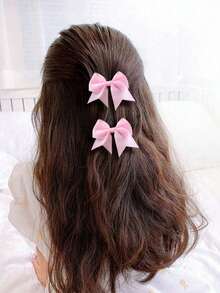 10pcs/Set Colorful Fabric Bowknot Hair Clips For Girls, Cute & Versatile Hair Accessories, Suitable For Daily UseSuitable For Commuting, Daily Hairstyles, Simple And Graceful For Spring And Summer, Hair Accessories, Head Accessories, Claw Clips, Hairpin - Multicolor - View 3