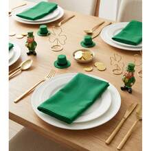 12pcs Solid Color Cloth Napkins, Washable Cotton Table Napkin For Household Dining Fall Autumn Decor Wedding Hotel 45*45cm - St.Patricks Green - View 3