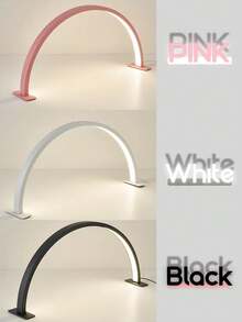 1pc-Crescent-Shaped Countertop LED Nail Lamp With Push-Button Switch, Suitable For Personal Manicures, Dressing Tables, Crafting, Desks, Bedside Tables. Ideal Graduation, Birthday Or Festive Gift. Available In Pink/White/Black. - one-size - View 12