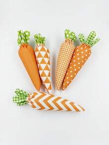 5pcs Soft Artificial Carrots Suitable For Easter Bunny Centerpieces, Spring Table Decorations, Birthday Party Supplies - Realistic Plastic Carrot Decorations For Home - Spring Tableware Gift - Multicolor - View 5