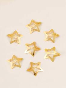 10 piezas/30 piezas/50 piezas Pinzas para el cabello con estrellas huecas metálicas estilo Y2K, lindos pasadores de estrella de cinco puntas para el flequillo, adecuados para peinados diarios, de trabajo y de fiesta - Multicolor - Ver 6