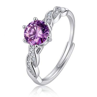 خاتم من الزركونيا المقطوع على شكل ورد ثماني الأضلاع عالي الجودة، خاتم أحجار كريمة أنيق مناسب كهدية لعيد الحب، عيد الأم، للعائلة والأصدقاء والأزواج