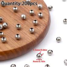 100/200pcs Stainless Steel Leather Beads, Decorative Beads, DIY Jewelry Making Materials For Necklace, Bracelet, Earrings, Handmade Beading Supplies - DIY - View 9