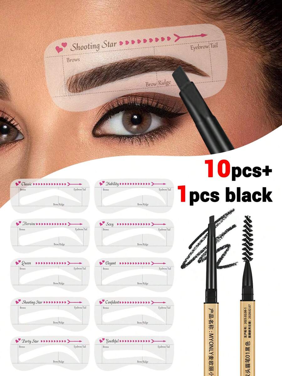 20/10pcs Eyebrow Stencil Kit, Eyebrow Makeup Tools, Eyebrow Shaping Template, Eyebrow Shaping Mold Makeup Set, Makeup Shaping Tool Set, Eyebrow Makeup Set, Eyebrow Shaping Set, 10 Styles Eyebrow Stencils, 3 Minute Women Makeup Tools