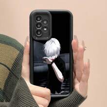 Kaneki cabello blanco traje negro tema oscurofunda de teléfono Fundas compatibles con ,Apple,VIVO,OPPO,,, y Honor.Fabricadas en silicona TPU,ofrecen protección contra golpes y caídas. - Negro - Ver 5
