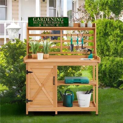 1/3件复古墙饰铁皮标牌，印有趣味园艺语录。适用于花园、露台和庭院家居装饰。精美的墙面艺术挂饰。