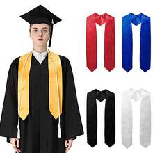 1件装毕业典礼礼仪肩带，适用于大学毕业典礼，纯色毕业典礼礼仪，含荣誉奖项，双层缎面披肩，可搭配毕业帽和毕业袍，多种颜色可选，毕业季配饰 - 查看 1