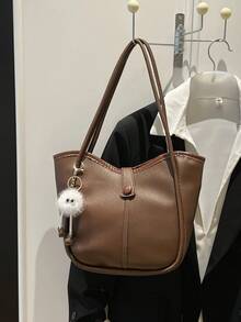 A Fashionable, Stylish And Modern-Style High-End Sophisticated Classic Ladies' Shoulder Bag From 2026. - Brown - View 4