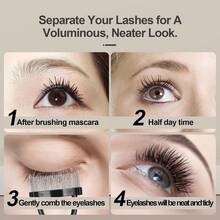 眉刷睫毛分离器眉梳和睫毛螺旋刷专业眼部化妆工具（3 件套） - 彩色 - 查看 2