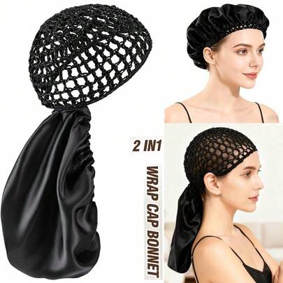 2-In-1 Adjustable Tie Reversible Headscarf, Silk Headscarf Cap Suitable For Smooth Blow-Dried Hair, New Double-Layer Satin Sleep Headscarf Suitable For Curly, Natural And Braided Hair