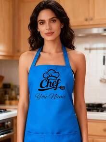 Customized Black Kitchen Cooking Apron, Modern Polyester Oil-Proof Apron, Black Kitchen Apron, Polyester Material Suitable For Gardening, Kitchen And Housework - Multicolor - View 8