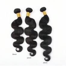 Tóc nối sóng nhẹ tự nhiên màu đen, dành cho nữ, 3 lọn tóc thật, dài 10-30 inch. - Natural Black - Xem 16