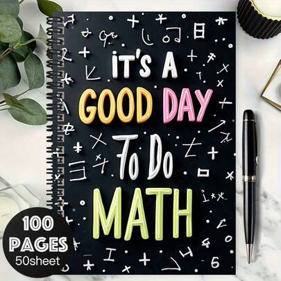 100 pages Cahier à spirale mignon et créatif "Aujourd'hui est une bonne journée pour les mathématiques", pages intérieures pratiques. Convient pour l'apprentissage, l'enregistrement du travail, la planification quotidienne, le journal intime, les notes. Également un cadeau idéal pour la remise des diplômes, l'anniversaire et d'autres occasions, ajoutant du plaisir et de la commodité aux études et à la vie.