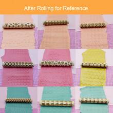 10厘米小型木制擀面杖，适用于聚合物粘土DIY首饰纹理制作，可压印花朵/叶子/心情太阳/心形/波浪/树皮/星星图案 - 木頭色 - 查看 7