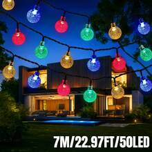 20/50/100 LED Solar Garden Light -8 Flashing Modes, Outdoor Solar Crystal Ball Light String, Waterproof Fairy Light, Modern Style, Plastic Material, Suitable For Garden, Tavern, Party, Commercial, Pavilion, Wedding, Party, Festival, Easter Decoration (Warm White/White/Color) - Crystal Ball - View 14