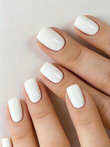 ARTAUG 144 móng tay giả ngắn vuông, bóng, màu nude, nhiều màu sắc, thích hợp để đeo, quà tặng móng tay giả dễ thương cho phụ nữ và bé gái. - Nhiều màu - Xem 3