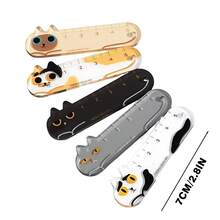 5 piezas Regla transparente de 5cm, figura de gato lindo, regla de ensamblaje divertida, regla de dibujo para estudiantes, regla plegable transparente y creativa de acrílico, herramienta de medición y dibujo de plástico simple para estudiantes, útiles escolares, herramienta de dibujo, adecuada para la escuela, la oficina, reglas - Conjuntos - Ver 5