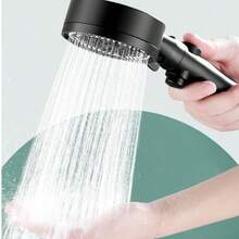 1 Pressure-Enhanced Handheld Shower Head, 1 1.5-Meter Black Thickened Explosion-Proof Hose, 5 Adjustable Water Volume Modes Shower Head, Bathroom Shower Head, Shower Sprayer, Bathroom Hardware, Bathroom Accessories, Enjoy A Luxurious Bathing Experience - 5-speed Shower Head + 1.5M Hose - View 6