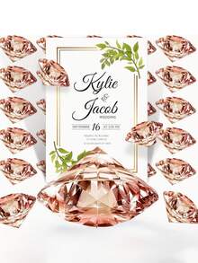 10pcs Acrylic Diamond Place Card Holders - For Wedding Table Number Stands, Table Card Display For Reception,Dining Tabletop Stands,Bride,Wedding Decor - Diamond Position Card Holder - View 1