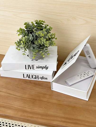 1/2/3 件装随机可打开仿古书乡村风桌面装饰，舒适逼真书籍收纳盒道具