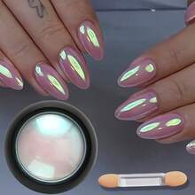 Bột nhũ đổi màu Aurora, Bộ bột nhũ lấp lánh nàng tiên cá, Bột nhũ đá mã não Aurora trang trí móng, Bộ màu Y2K, Bột nhũ ngọc trai trắng Aurora, Hiệu ứng bóng ngọc trai huyền ảo, Nhũ lấp lánh hologram, Bột đường trắng bóng, Dùng cho thiết kế nghệ thuật móng tay. - Nhiều màu - Xem 8