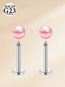 Conjunto de 2 piercings labiais em liga de titânio 16G com base plana, modelo G23, disponíveis nos tamanhos 6mm, 8mm, 10mm e 12mm. Ideal para piercings de cartilagem, tragus, nariz, hélix, concha, medusa, lábio e labret. Perfeito para mulheres e homens. - Prata - Ver 18