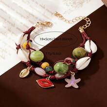 1pc New Stylish Colorful Beaded Chain Bracelet, Versatile Design Suitable For Gifts, Beach, Party, Banquet And Various Occasions For Women - Multicolor - View 5