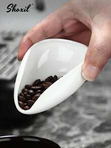 shoxil 1pc Ceramic Coffee Bean Measuring Cup - Multifunctional Container For Measuring Coffee Beans, Loose Leaf Tea And Spices. Built-In Measuring Spoon, Ideal As A Precise Measuring Tray For Coffee And Tea Preparation. - Multicolor - View 2