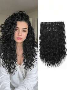 4-Piece Clip-In Hair Extension Set (11 Clips), 12-Inch Short, Soft & Natural-Looking Extensions (Curly/Wavy Style) – Suitable For Daily Wear, Halloween, And Christmas Parties - Multicolor - View 14