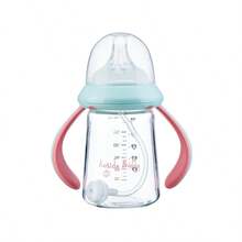1pc 180ml UFO-Shaped Glass Baby Bottle With Handle, Anti-Colic Nipple, 5cm Mouth Diameter, Temperature Resistant -20°C To 400°C, Cartoon Pattern, Suitable For Daily Feeding - Multicolor - View 9
