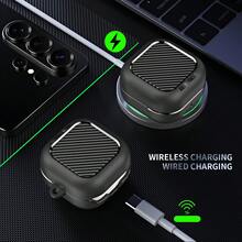 适用于 Galaxy Buds 4 Pro/Galaxy Buds 4 (2026) 的坚固防震保护壳，带清洁刷 - 哑光黑 - 白色 - 查看 5