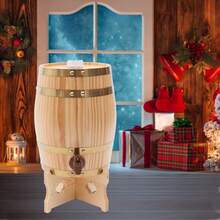 Fût à vin vertical en bois de 5 litres avec base et robinet, outils de brassage, idéal pour les maisons, hôtels, bars, cuisines, salles à manger et caves. - Voir 1