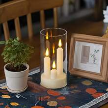 1pc LED Candle Light Set, Indoor/Outdoor Tabletop Atmosphere Lamp, Battery Powered (Batteries Not Included), Flickering Flame Night Light, Suitable For Home, Bedroom, Proposal, Christmas, Halloween, Party, Camping Decor - Candle - View 4