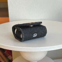 刺绣牛仔红围巾小熊耳机套，兼容苹果Pro 3/Pro 2/4/3/2，时尚女士耳机套，简约耳机套，苹果耳机套，苹果耳机保护套 - 藏蓝色 - 查看 4