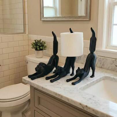 Giá đựng giấy vệ sinh hình chó/mèo/sư tử dễ thương - Trang trí và lưu trữ phòng tắm đáng yêu, hộp đựng giấy vệ sinh ngộ nghĩnh, giúp bạn tạo không gian phòng tắm gọn gàng và thời trang, phụ kiện trang trí phòng tắm phù hợp cho phòng tắm, phòng ngủ, tổ chức lưu trữ, kèm giá đựng giấy vệ sinh, cần lắp ráp, không có bộ phận kim loại, hộp đựng khăn giấy tiết kiệm không gian, kệ đa chức năng.