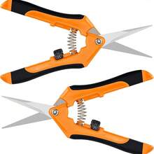 7 Inch Precision Pruning Shears - Stainless Steel Multi-Purpose Gardening Scissors, Suitable For Orchards, Bonsai And Control, With Comfortable Grip - Orange Color - View 2