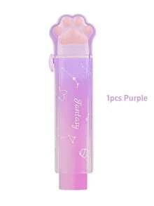 1个推拉式猫爪橡皮擦，卡通猫形铅笔橡皮擦，用于修正和清洁笔迹，学生礼物奖励，学习用品 - 白色 - 查看 23