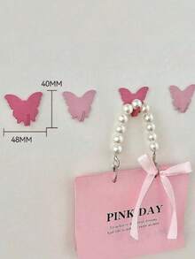 Butterfly-Shaped Decorative Wall Hooks In 1/3/5 Packs, No Drilling Required, Minimalist Style. Can Be Used To Hang Keychains, Coats, Towels, Hats, Jewelry, Umbrellas, Etc. Suitable For Living Rooms, Bedrooms, Offices - Pink - View 6