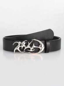 Neue Mode Herren Y2K Punk Stil Vintage Cut Out Schnalle PU Gürtel, geeignet als Geschenk oder persönliches Stilaccessoire, passend zu Jeans, Kleidern, Freizeitkleidung und Partyanlässen, unisex - Schwarz - Übersicht 7