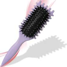 1pc Detangling Curl Defining Brush Anti-Pulling Curly Hair Brush Bristle Styling Tool For Hair Shaping And Defining - 1pc-purple - View 7